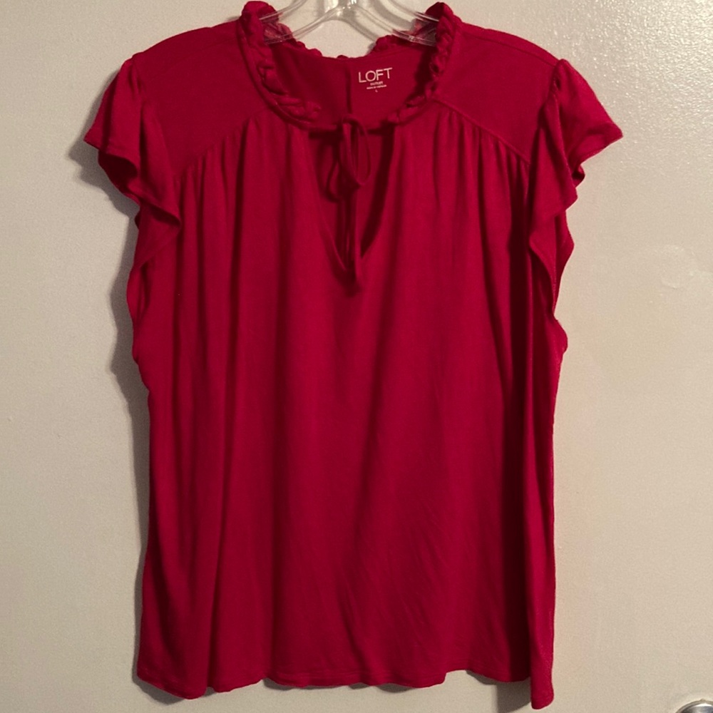 Loft Women’s Cap Sleeve Dress Blouse (size L)